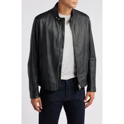 Hugo Boss Boss Mansell Leather Jacket In Black