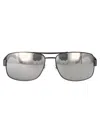 Hugo Boss Boss Matte Dark Ruthenium Stainless Steel Sunglasses In Gray