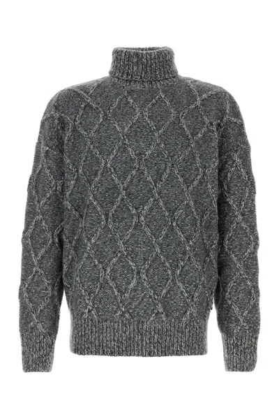 Hugo Boss Boss Melange Grey Nylon Blend Estupendo Jumper