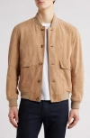 Hugo Boss Boss Melot Suede Bomber Jacket In Light Beige