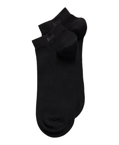Hugo Boss Boss Men's Ankle-length Socks, Pack Of 2 In Black