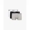 Hugo Boss Boss Mens Assorted Pre Branded Waistband Stretch-cotton Boxer Trunks