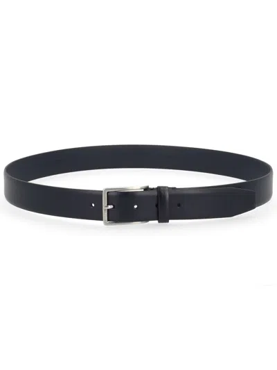 Hugo Boss Boss Men Belt With Buckle In Blue