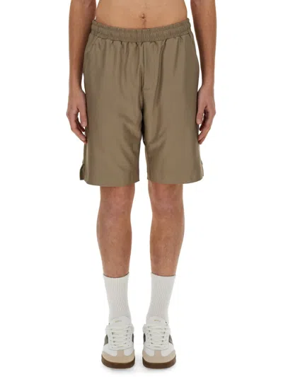 Hugo Boss Boss Men Bermuda With Logo In Green