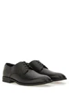 Hugo Boss Derby Shoes In Smooth And Printed Leather In Black