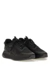 Hugo Boss Textured Lace-up Low-top Sneakers In Black