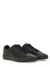 Hugo Boss Faux-leather Trainers With Plain And Grained Textures In Black