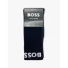 Hugo Boss Boss Mens Black Branded Pack Of Two Cotton-blend Socks