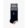Shop Hugo Boss Mens Boss Branded Pack Of Two Cotton-blend Socks In Black