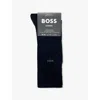 Hugo Boss Mens Boss George Dotted-pattern Cotton-blend Socks In Black