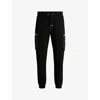 Hugo Boss Cotton-blend Tracksuit Bottoms With Contrast Pockets In Black
