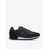 Hugo Boss Mixed-material Trainers With Faux-leather Trims In Black