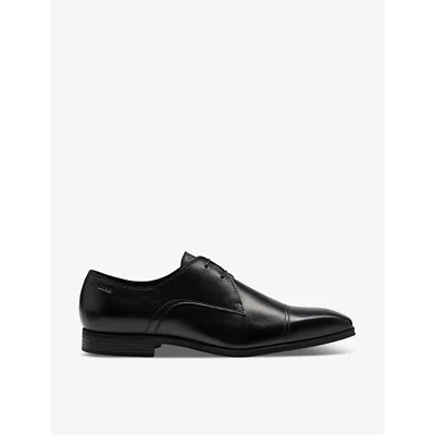 Hugo Boss Boss Men's Black Point-toe Lace-up Leather Derby Shoes