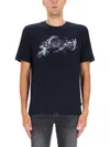 Hugo Boss Thompson Embossed Logo Graphic T-shirt In Blue