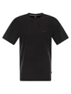 Hugo Boss Boss Men Cotton Jersey T-shirt With Logo In Black