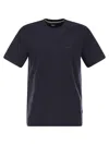 Hugo Boss Boss Men Cotton Jersey T-shirt With Logo In Blue