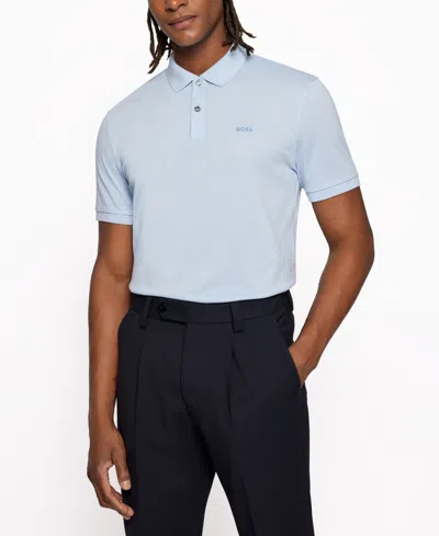Hugo Boss Boss Men's Cotton Polo Shirt In Light Blue