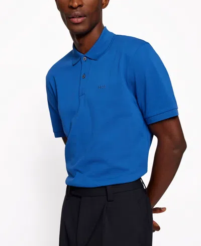 Hugo Boss Boss Men's Cotton Polo Shirt In Medium Blue