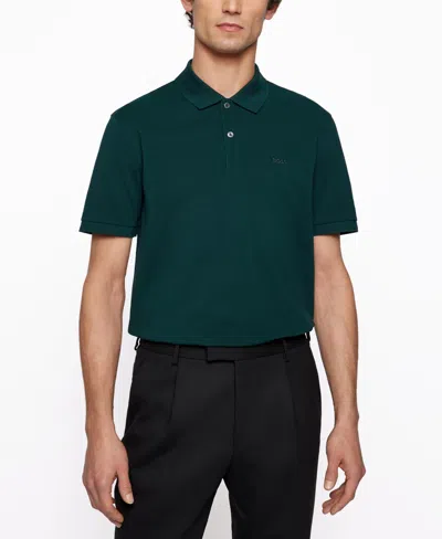 Hugo Boss Boss Men's Cotton Polo Shirt In Open Green