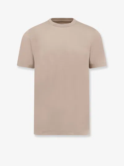 Hugo Boss Ribbed Crew-neck Cotton T-shirt In Neutral