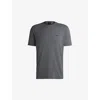Hugo Boss Boss Mens Dark Beige Contrast-logo Print Regular-fit Stretch-cotton T-shirt