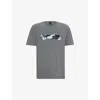 Hugo Boss Cotton-blend T-shirt With Skate Artwork Front And Back In Dark Beige