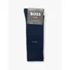 Hugo Boss Boss Mens Dark Blue Branded Pack Of Two Cotton-blend Socks