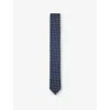 Hugo Boss Boss Mens Dark Blue Jacquard-pattern Silk-blend Tie In Dark Blue