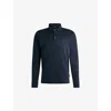 Hugo Boss Polo Sweater In Virgin Wool With Embroidered Logo In Dark Blue
