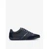 Hugo Boss Mixed-material Trainers With Suede And Faux Leather In Dark Blue