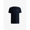 Hugo Boss Boss Mens Dark Blue Logo-print Short-sleeve Cotton T-shirt