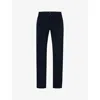 Hugo Boss Boss Mens Dark Blue Slim-fit Straight-leg Stretch-cotton Chinos