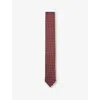 Hugo Boss Boss Mens Dark Red Jacquard-pattern Silk-blend Tie