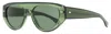 Hugo Boss Boss Men's Flat Top Sunglasses 1443s 1edqt Transparent Green 56mm In Multi