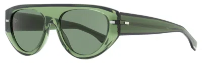 Hugo Boss Boss Men's Flat Top Sunglasses 1443s 1edqt Transparent Green 56mm In Multi
