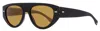 Hugo Boss Boss Men's Flat Top Sunglasses 1443s Sdk70 Black/tan 56mm In Multi