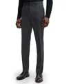 Hugo Boss Slim-fit Trousers In Patterned Stretch Twill In Dark Gray