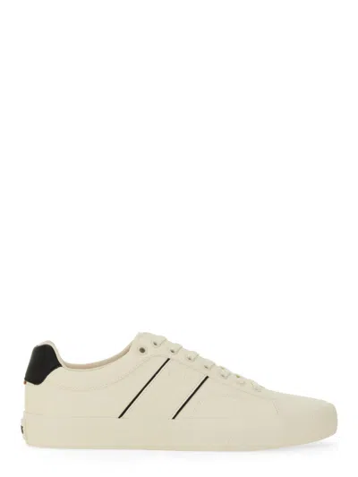 Hugo Boss Low-top Leather Sneakers With Contrasting Stripes In White