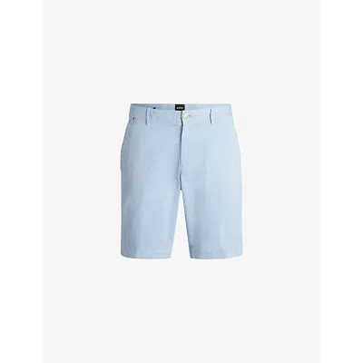Hugo Boss Slim-fit Shorts In Stretch-cotton Twill In Light/pastel Blue