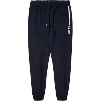 Hugo Boss Boss Men Lined Logo Cuff Drawstrings Sweatpants Admiral Blue