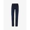 HUGO BOSS MENS MEDIUM BLUE BUSINESS LEISURE REGULAR-FIT STRAIGHT-LEG STRETCH-DENIM JEANS