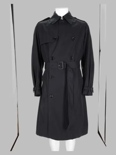 Hugo Boss Double-breasted Tailored Trench Coat In Black
