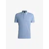 Hugo Boss Boss Prout Tipped Cotton Piqué Polo In Open Blue