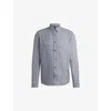 Hugo Boss Boss Mens Open Blue Regular-fit Geometric-print Chambray Shirt In Open Blue