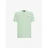 Hugo Boss Stretch-cotton Regular-fit T-shirt With Contrast Logo In Open Green