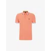 Hugo Boss Cotton Polo Shirt With Contrast Logo Details In Open Red