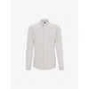 Hugo Boss Slim-fit Shirt In Patterned Performance-stretch Fabric In Open White
