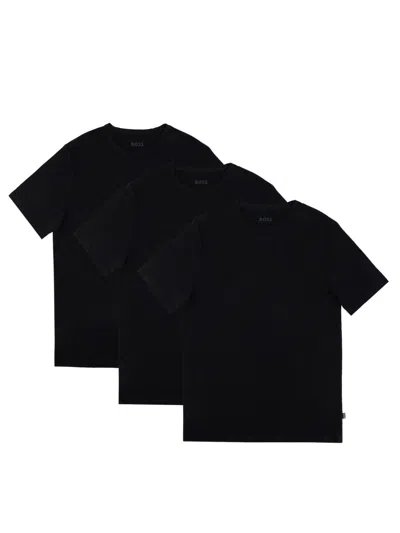 Hugo Boss Boss Men Pack Of Three T-shirts In Black