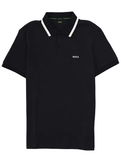 Hugo Boss Boss Men Polo With Logo In Black