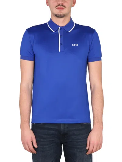 Hugo Boss Boss Men Polo With Logo In Blue
